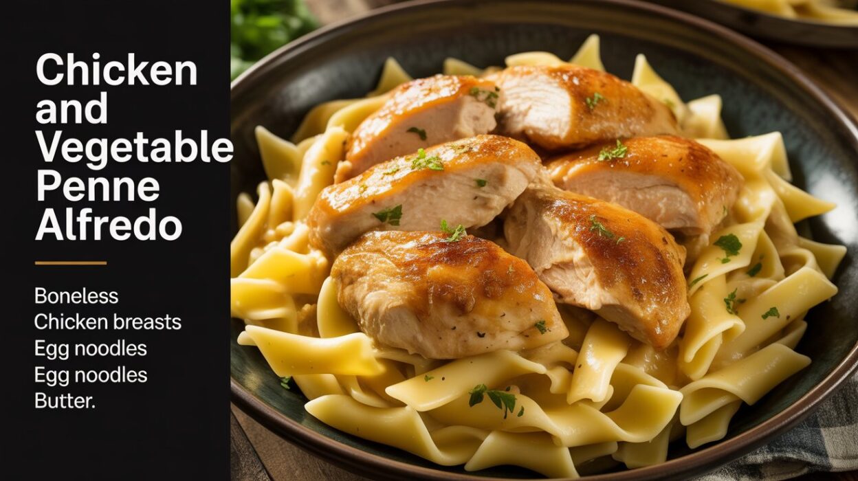 Chicken and Vegetable Penne Alfredo